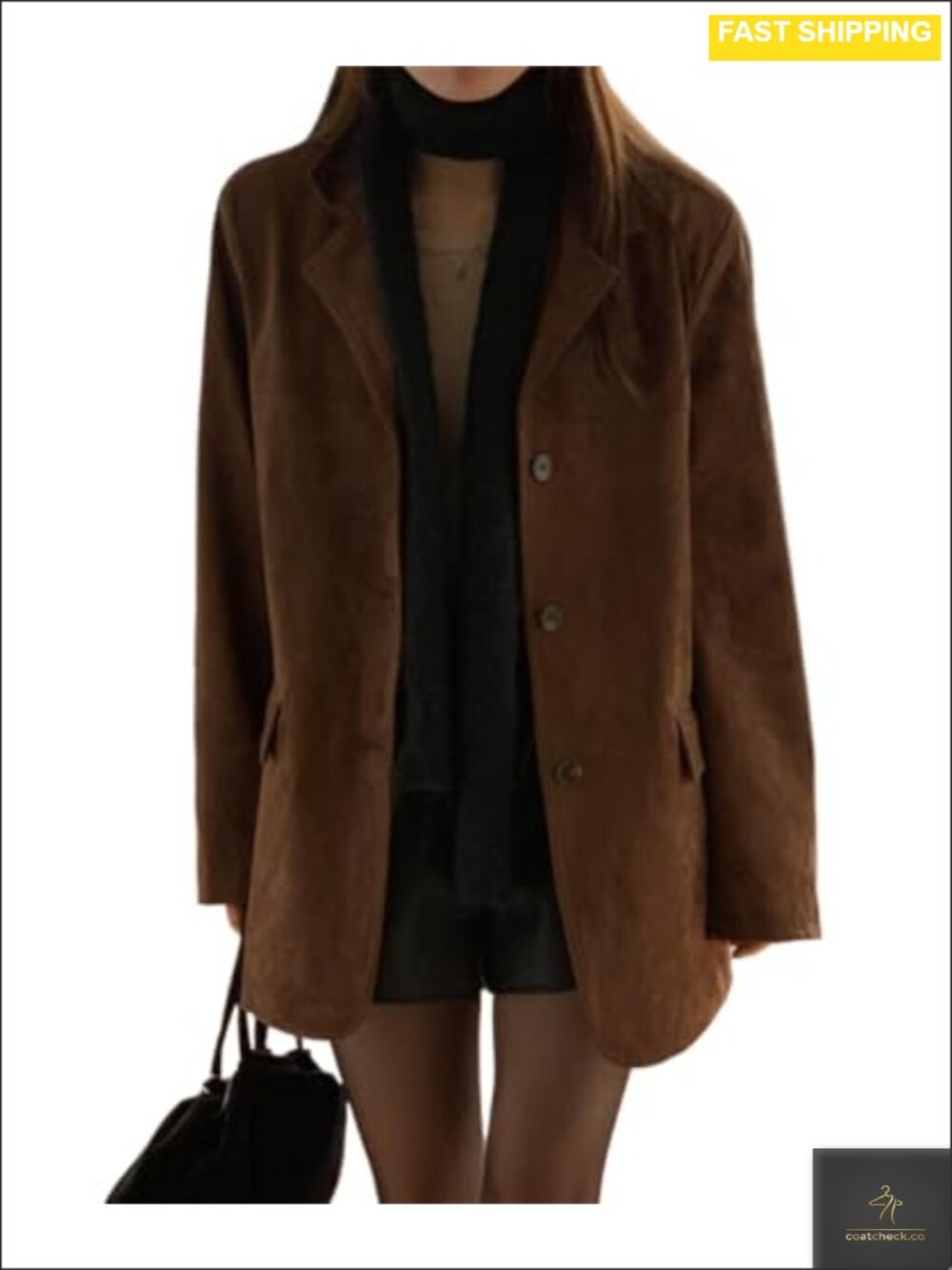 Faux Suede Oversized Jacket Women Button Down Fall Outerwear